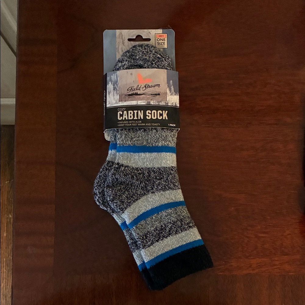 Field & Stream Cozy Cabin Socks - Gray and Blue